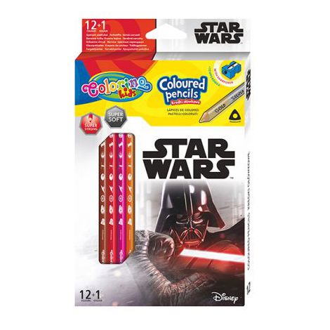 Kredki ołówkowe Colorino Disney Star Wars, 13 kolorów + temperówka